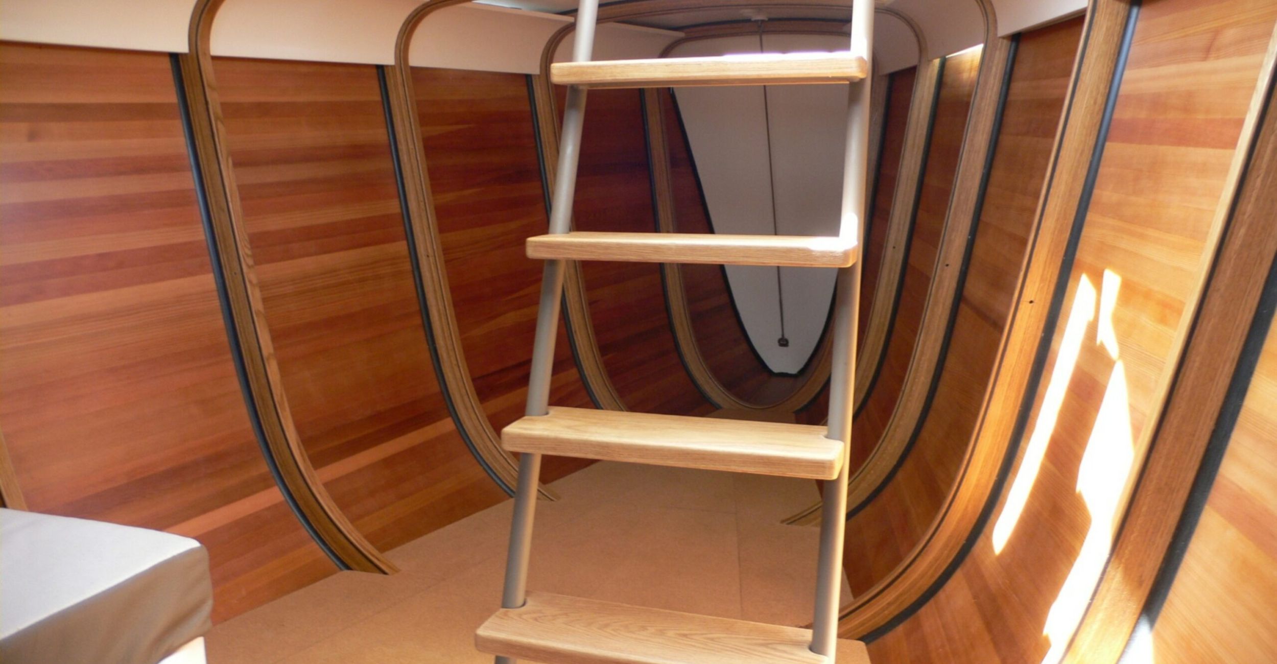 Detail of the Fore Hatch Ladder of H36 and its wooden interior