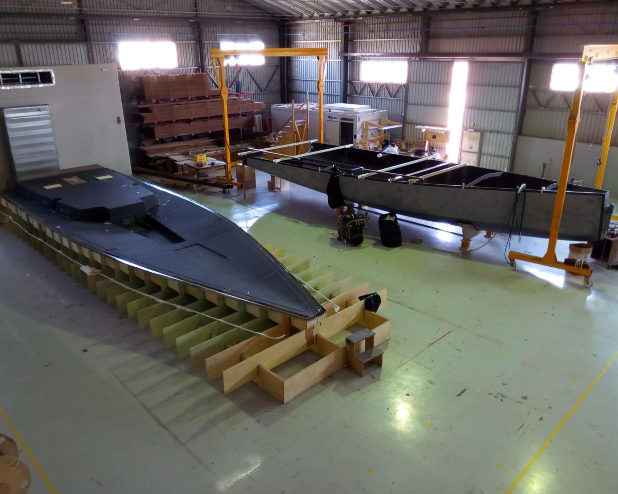 Tokaoma Deck and Hull in Trimarine's Boatyard