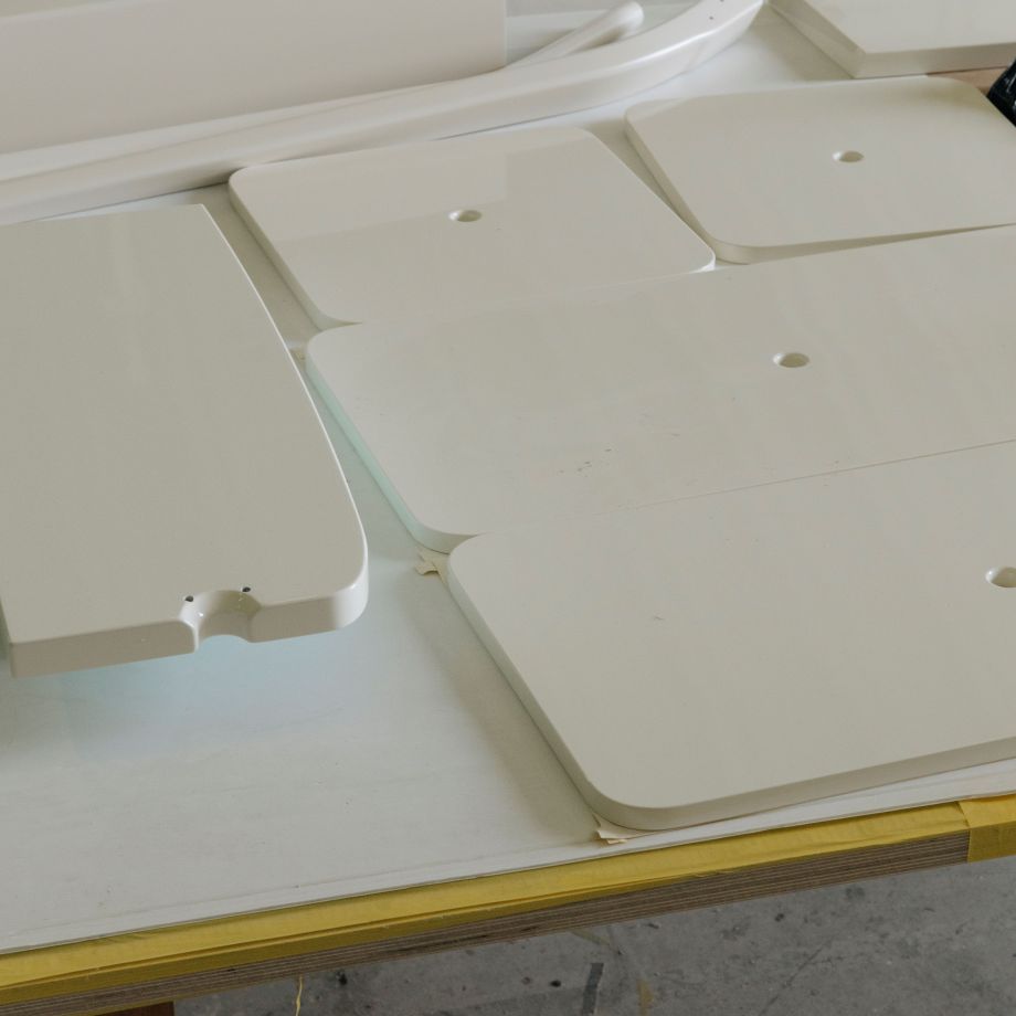 TRM43 floorpanels detail after painting