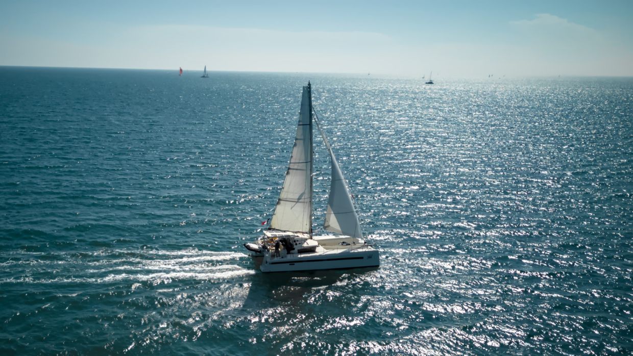 TRM43 #01 "Jehol" Sailing with Kitesurfers at La Grande Motte after the International Multihull Show 2026